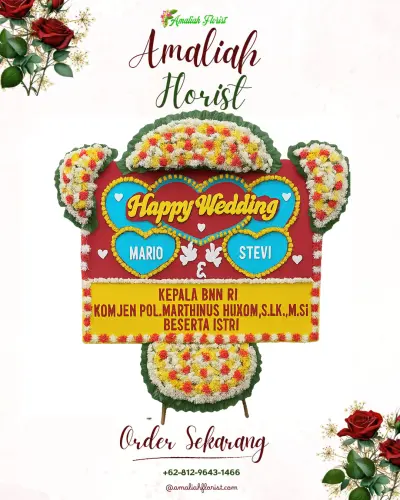 Karangan Papan Bunga Pernikahan di Anjatan Utara